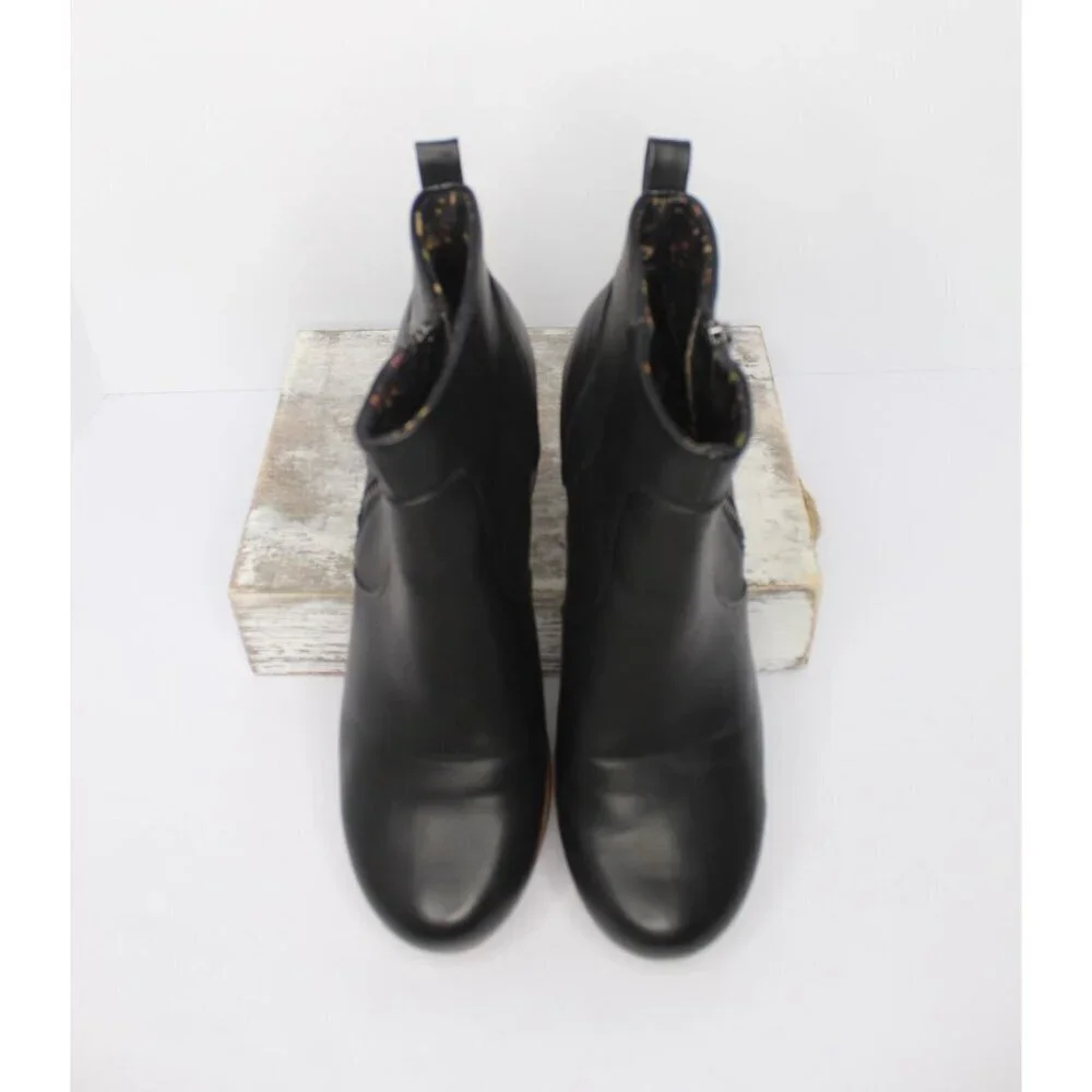 B.O.C. Chelsea Platform Ankle Women's 10 M Faux Black Leather Block Heel‎ Zipper